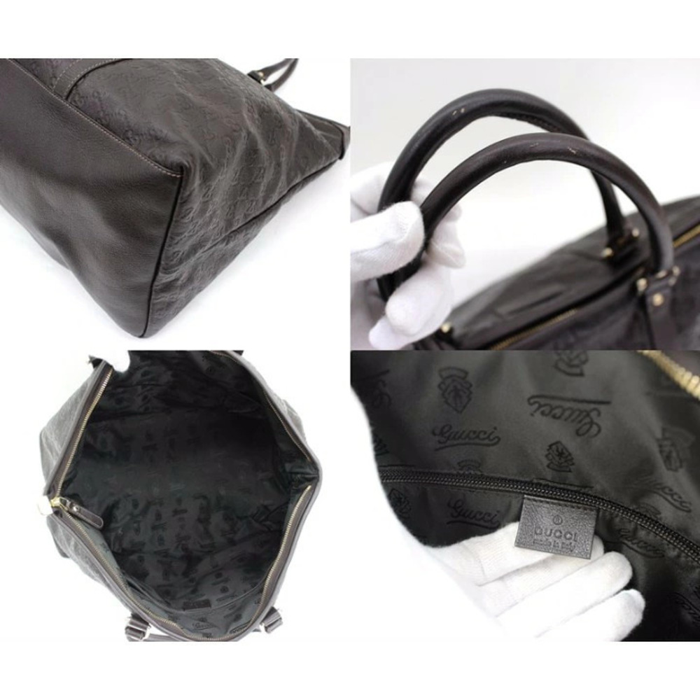 Gucci Shoulder tote Black ssima bag leather Black